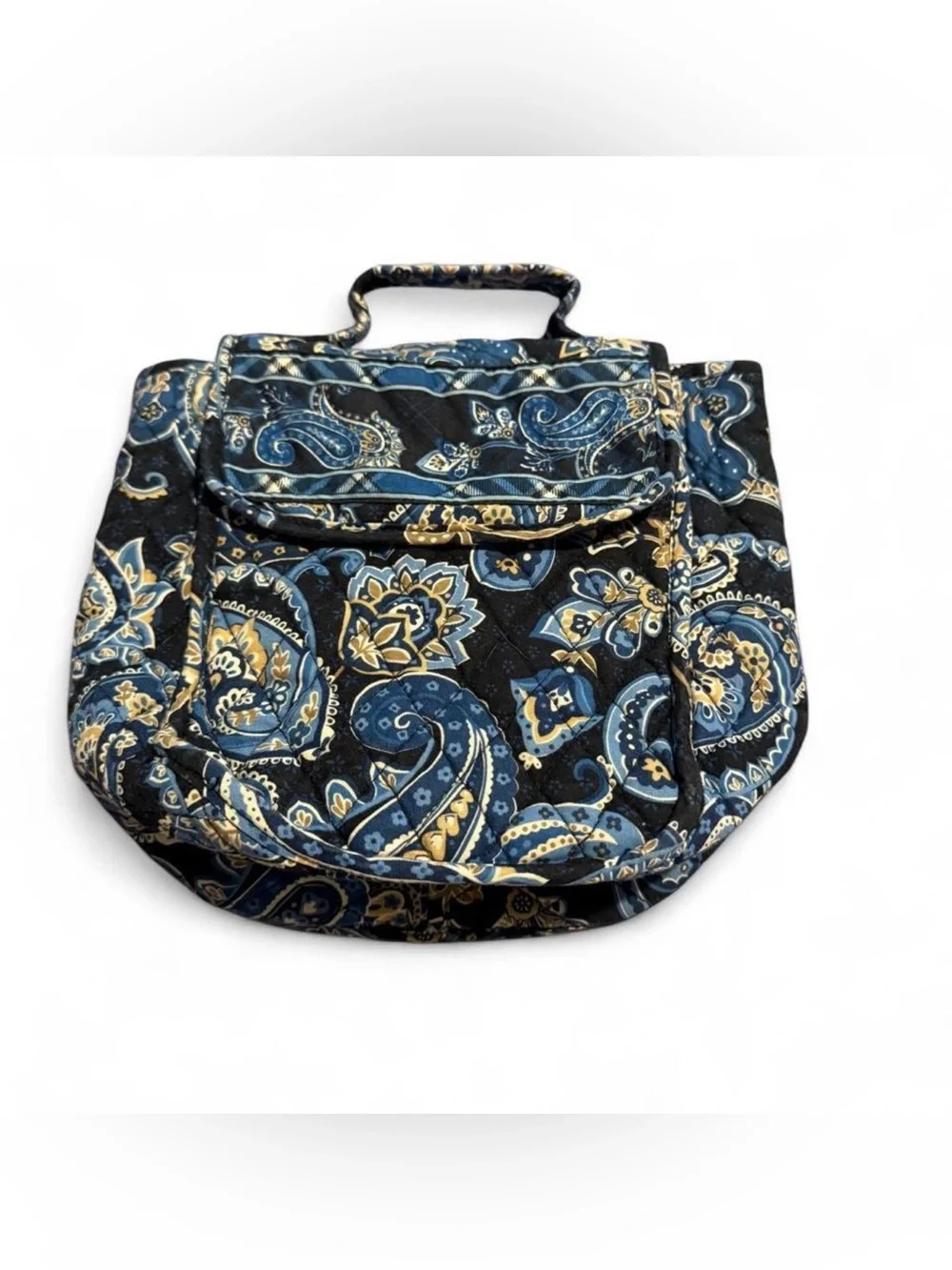 Vera Bradley Quilted Paisley Tote in Navy, Black and Gold
